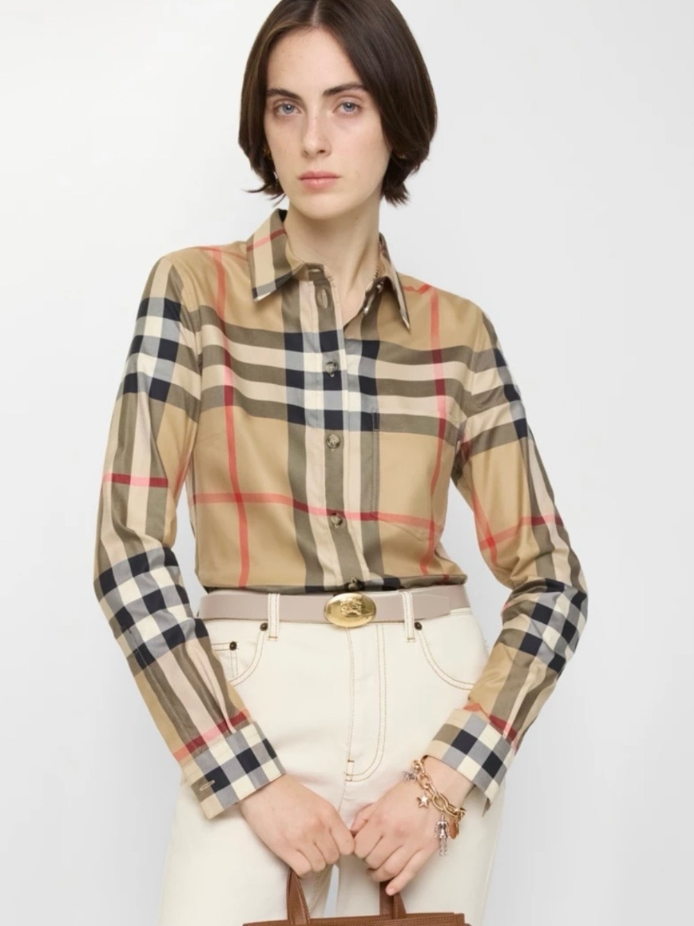 Authentic Burberry Classic tailored multicoloured plaid button down shirt | SP